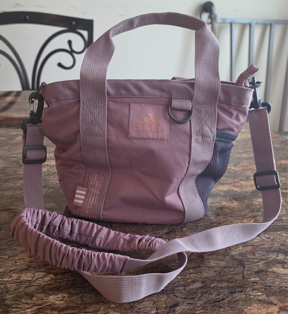 adidas Essentials Mini Tote Crossbody Bag 979814 Dusty Mauve Pink Shoulder Bag